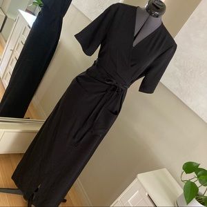 Chic black maxi wrap dress